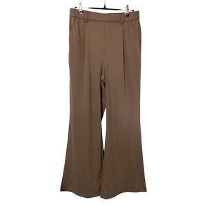 Halara Womens Work Flare Pants Size‎ M Brown High Waisted Comfort Office NWT